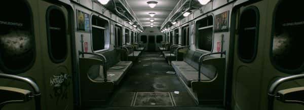 Nathan Doye - Digital drawing of an empty tube train