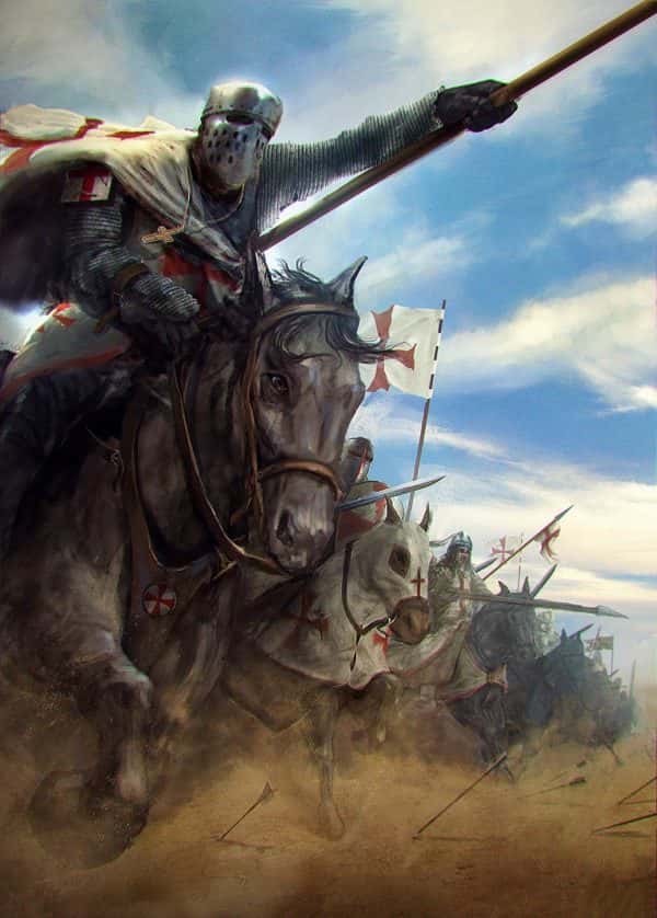 Nikola Yordanov - Digital drawing of crusader era knights charging to battle