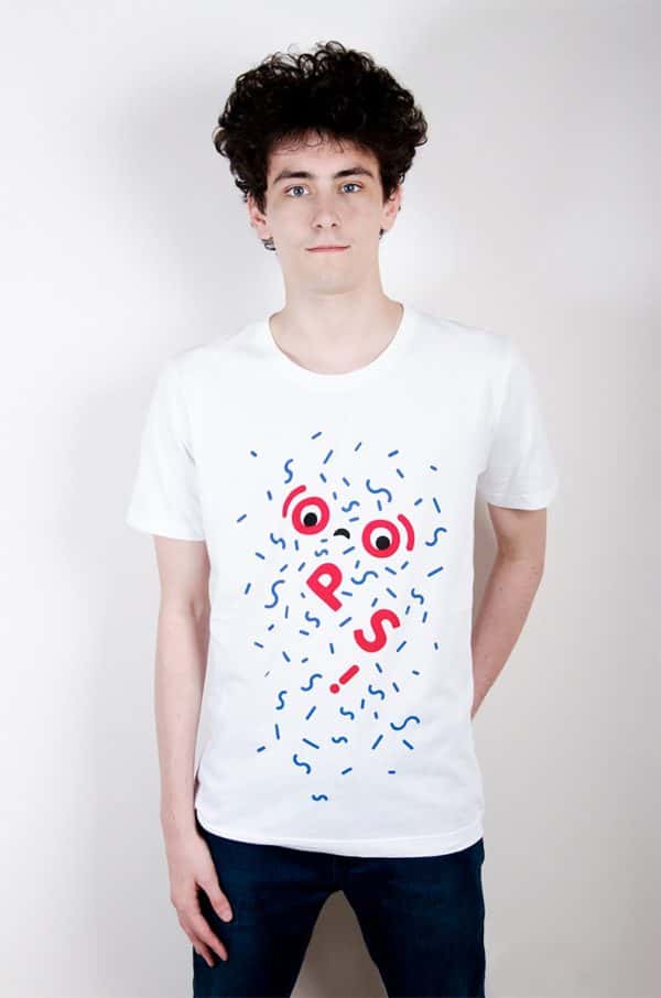 Cameron Gibson - Tshirt design reads oops, with the letters making a face