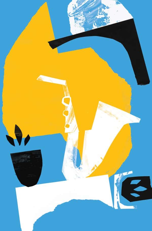 Tom Abbiss-Smith - illustration of a saxophone on a shelf