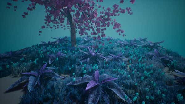 Ben Rhodes - Digital environment with purple alien foliage
