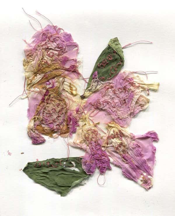 Kirstie Aylen - fabric stitched and arranged to look like dry flowers