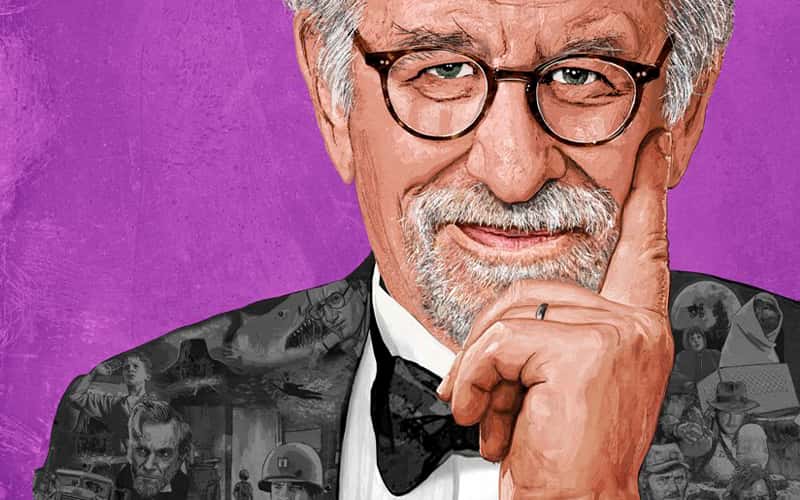 An illustration of Steven Spielberg by alumni Mathew Brazier